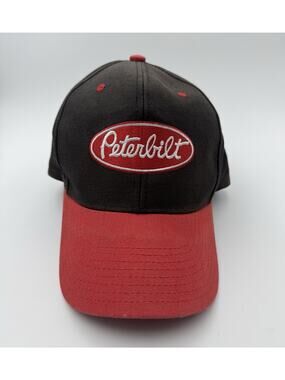 Peterbilt Black & Red Embroidered Baseball Cap Hat - Cyrk